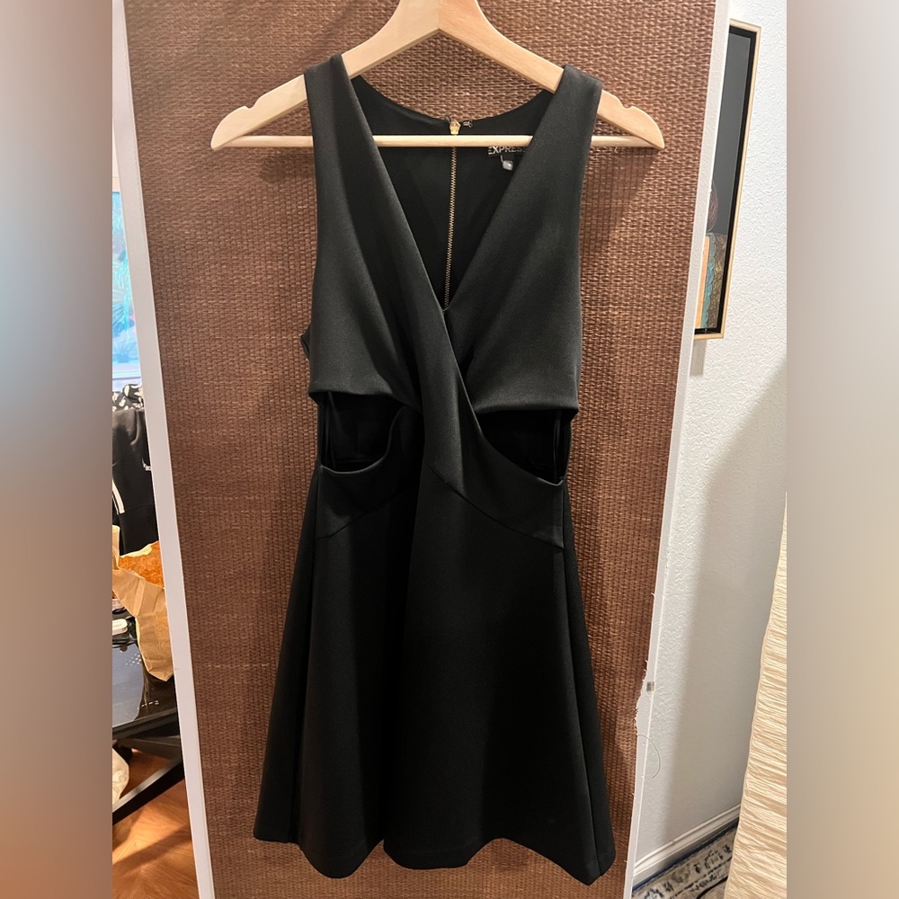 Black dress with front cutout details